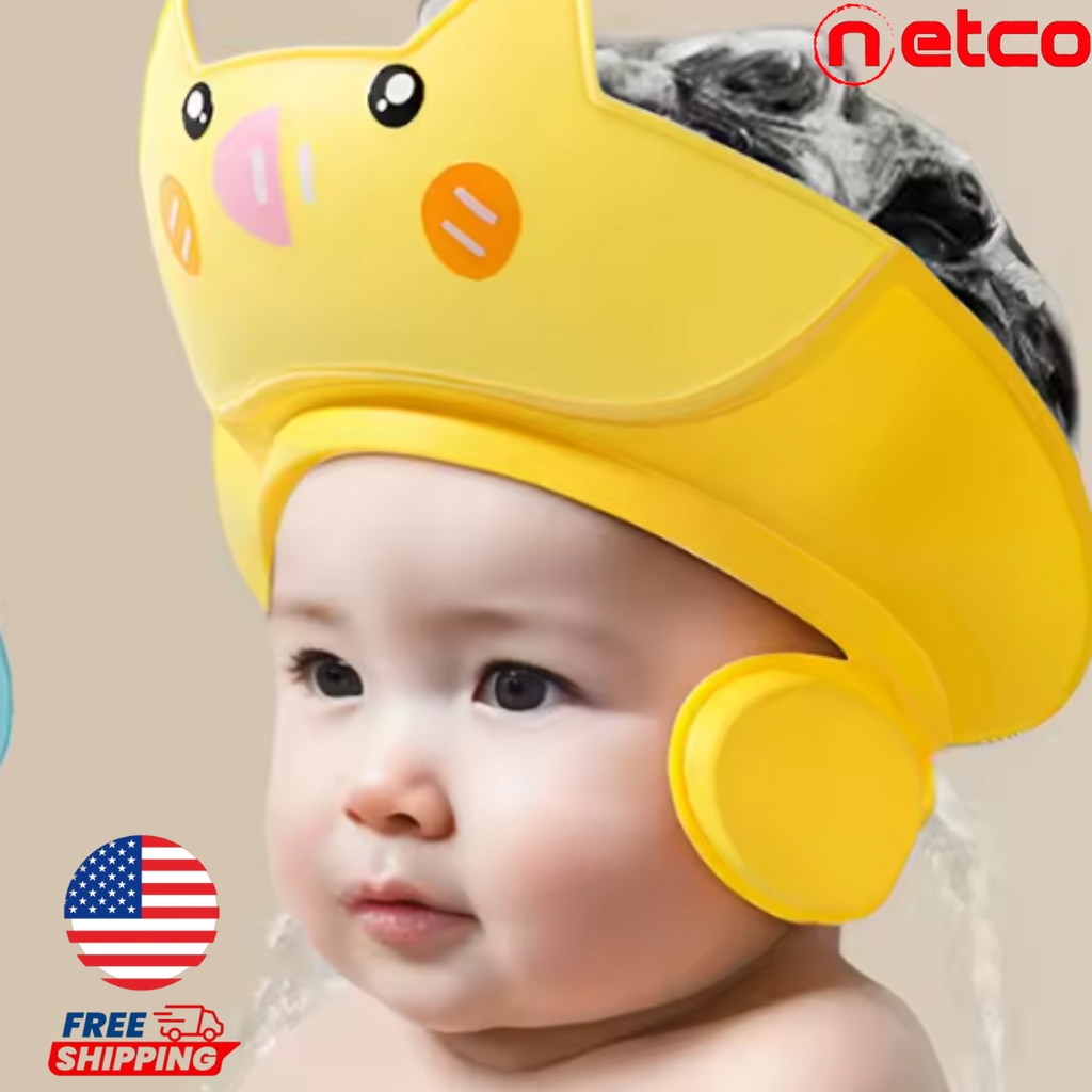 “Adiós Lágrimas en la Ducha  | Gorro Protector de Baño para Bebés ✨ Cabello Limpio sin Agua en los Ojos”