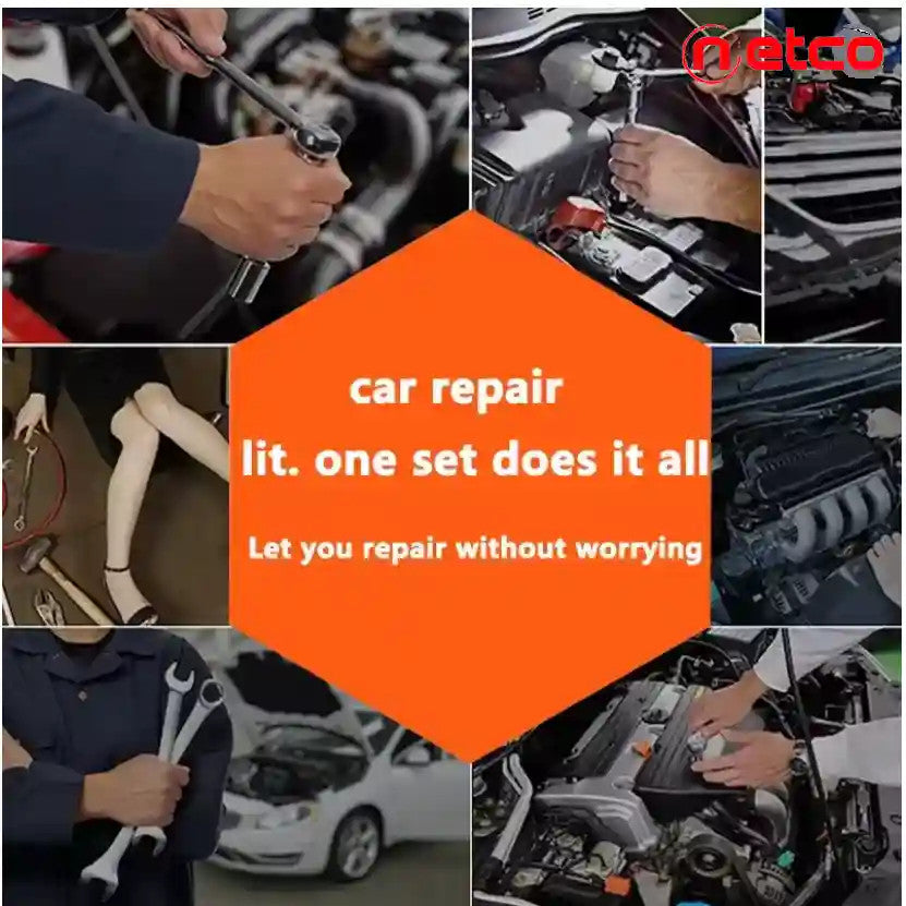 Kit de herramientas de reparación de automóviles de 46 piezas, juego de llaves de vaso