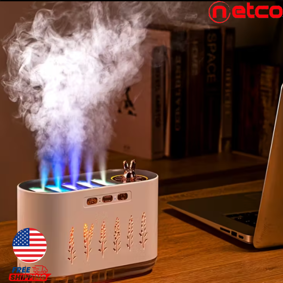 “Humidificador Ultrasónico 5 en 1 ️✨ | Aromaterapia, Luces LED Mágicas & Niebla Relajante para Hogar u Oficina”