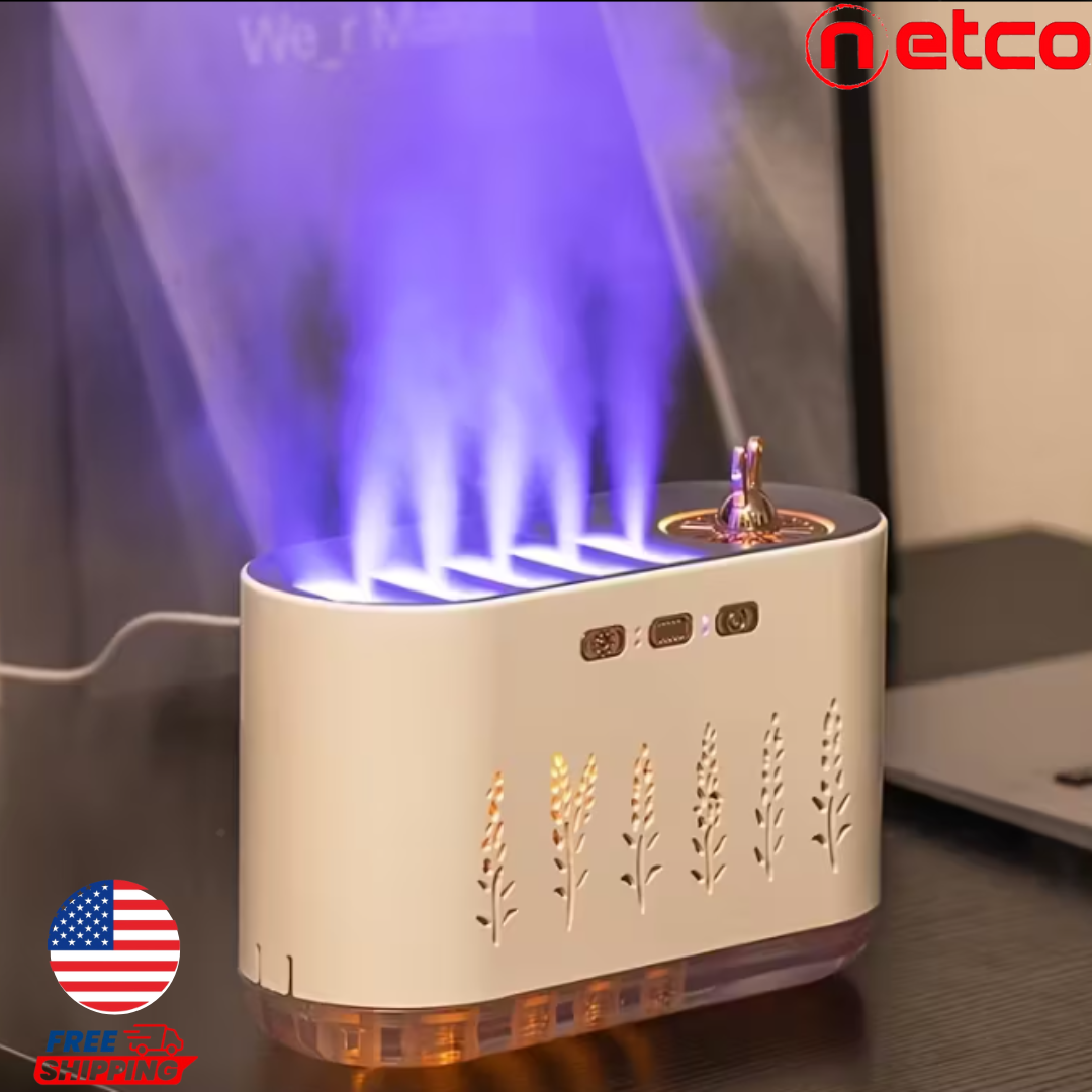 “Humidificador Ultrasónico 5 en 1 ️✨ | Aromaterapia, Luces LED Mágicas & Niebla Relajante para Hogar u Oficina”