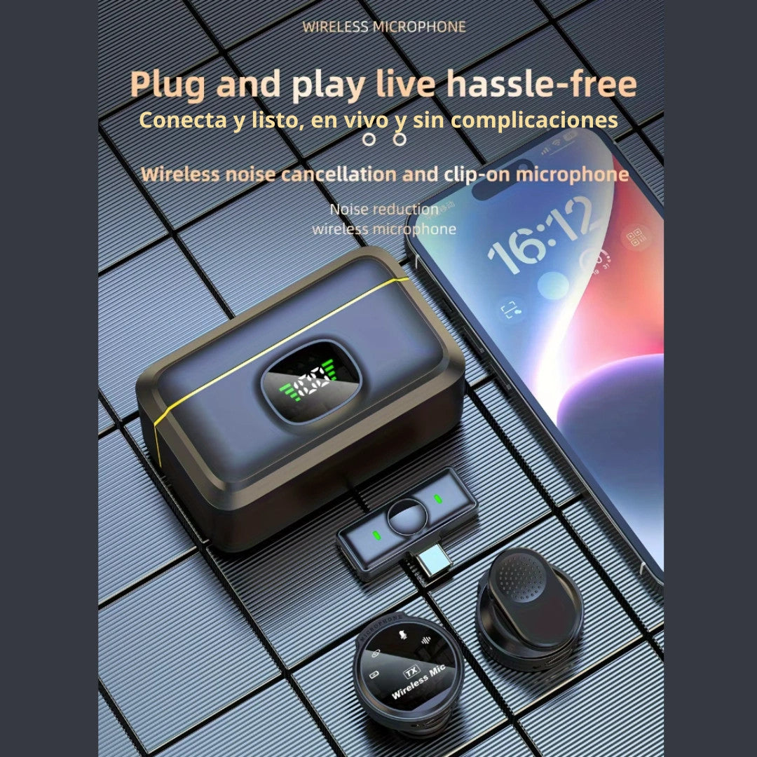 Micrófono Inalámbrico con IA – Audio profesional sin cables