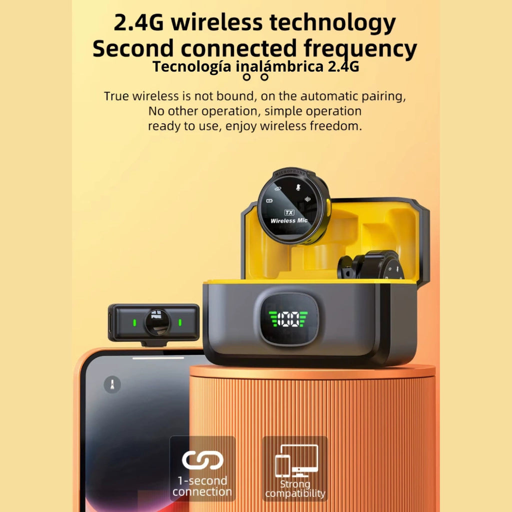 Micrófono Inalámbrico con IA – Audio profesional sin cables