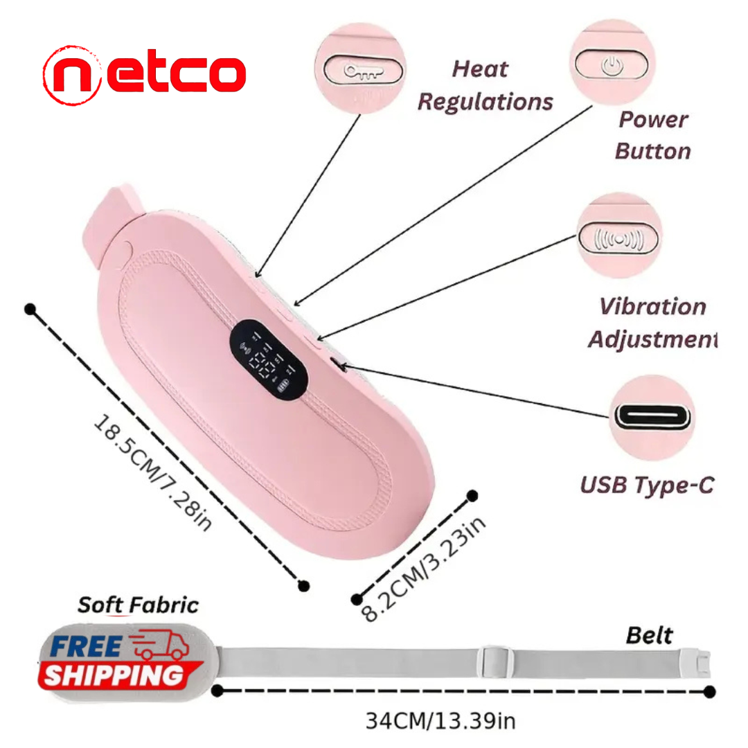 Portable Heating & Massage Belt – Fast Relief for Menstrual Cramps and Total Relaxation