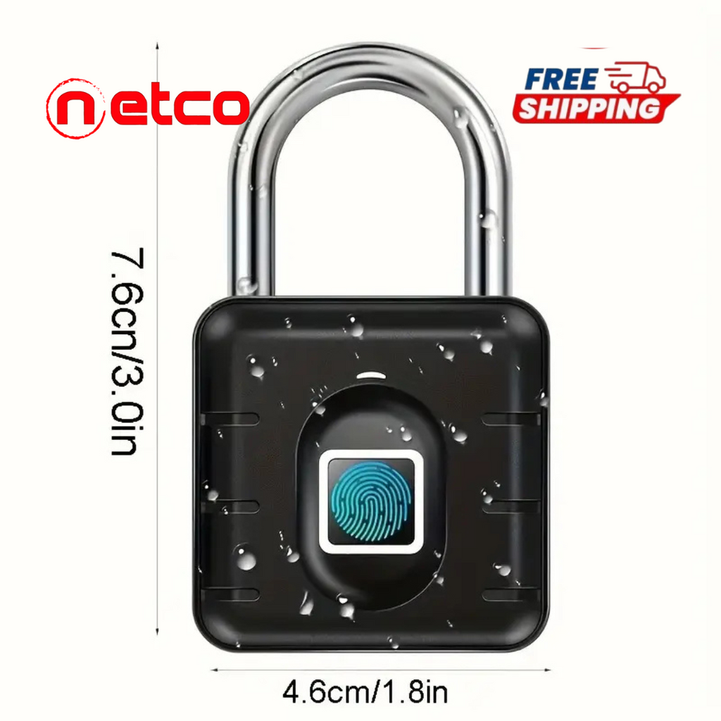 Smart Fingerprint Padlock – 1s Unlock, Rechargeable & Waterproof