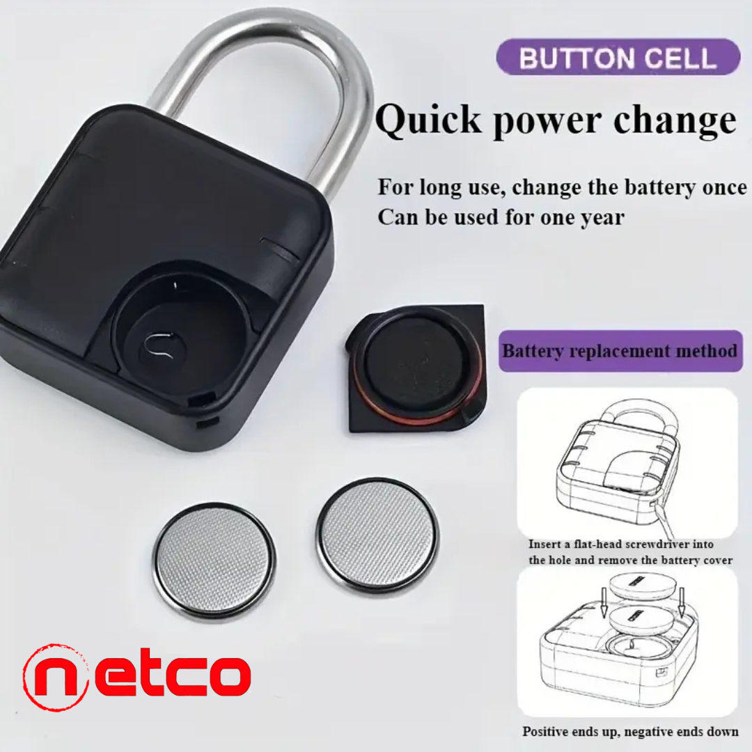 Smart Fingerprint Padlock – 1s Unlock, Rechargeable & Waterproof