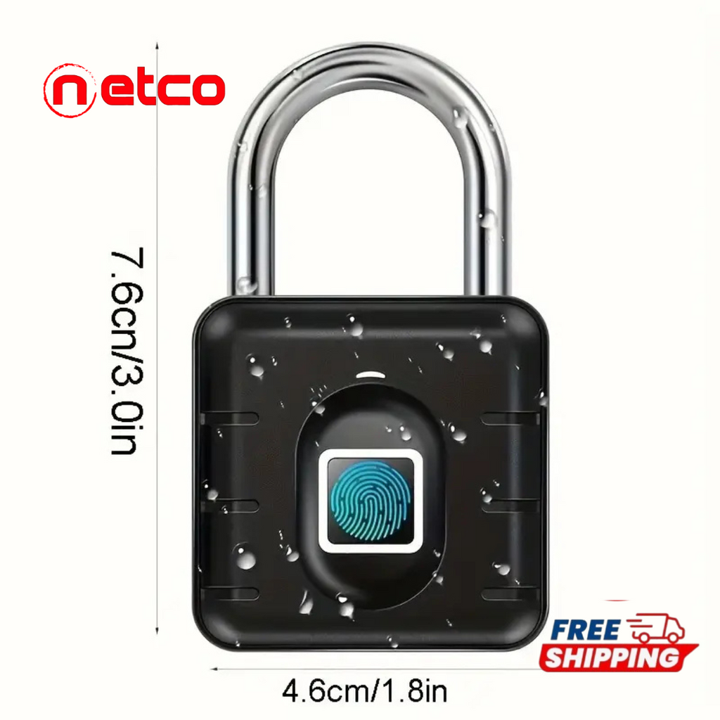 Smart Fingerprint Padlock – 1s Unlock, Rechargeable & Waterproof