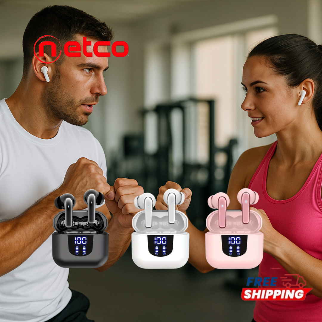 ️‍♂️ Wireless Fitness Earbuds with Active Noise Cancellation – HD Stereo Sound + Sweat Resistance