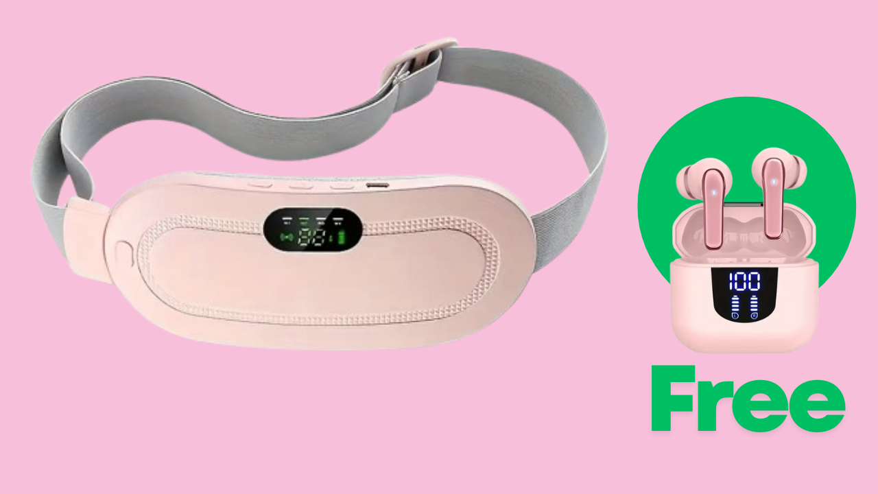 Smart Heating & Massage Belt – Fast Relief from Cramps + FREE Earbuds  | Pre Black Friday Special