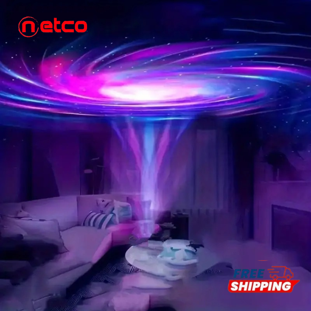 Aurora Borealis Projector Lamp ✨ | Art Deco Night Light with Remote Control & Infrared Sensor