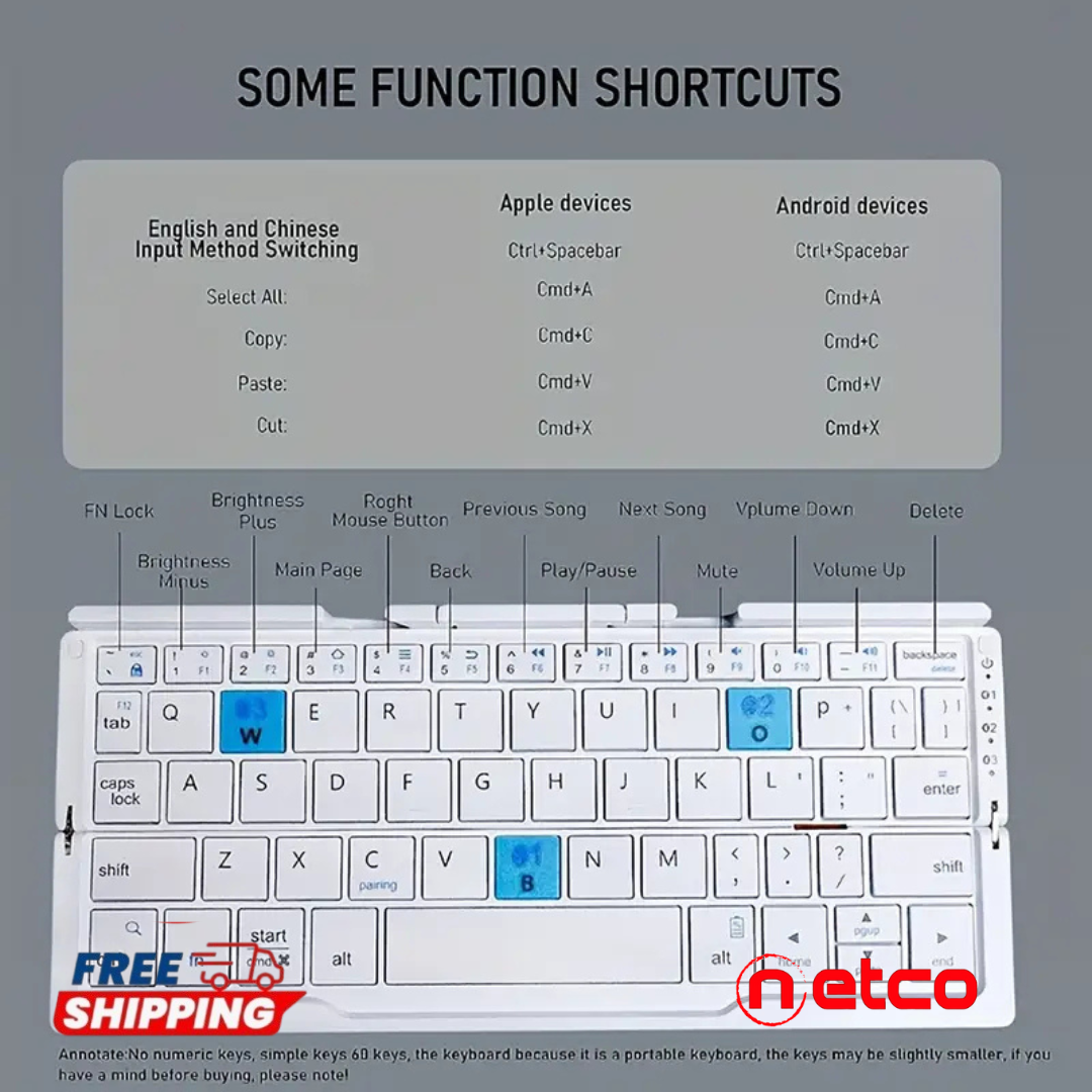 Mini Foldable Silent Keyboard  | USB Rechargeable & Portable — Perfect for iPad, Phone, and Travel ✈️