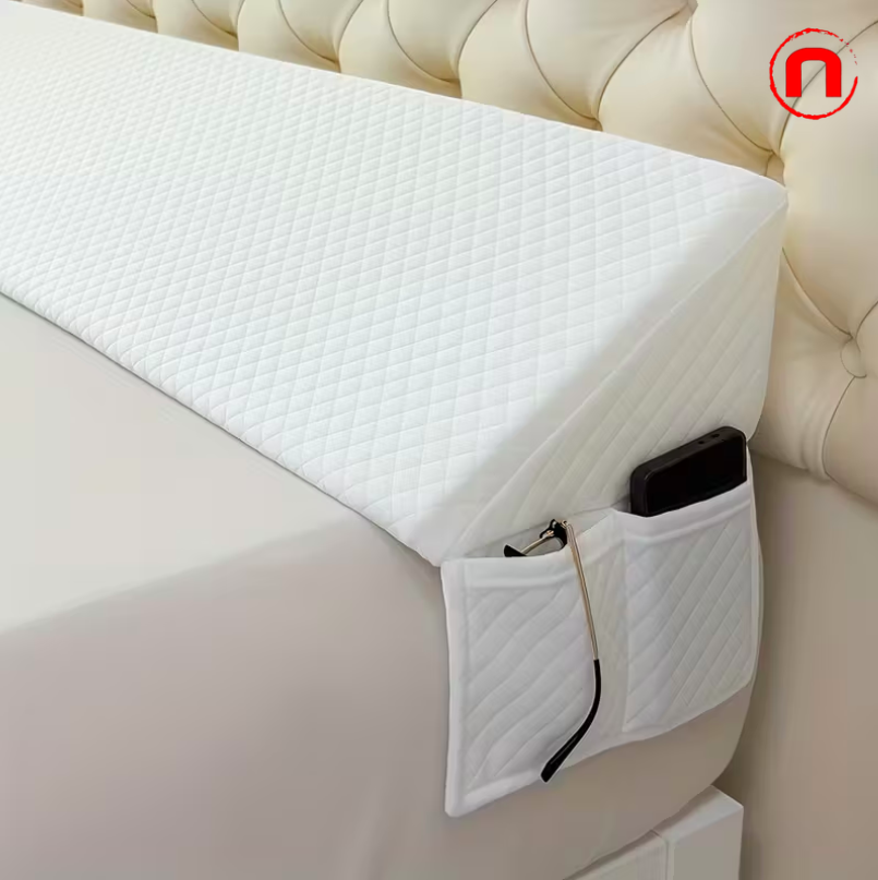 Bed Wedge Pillow - Adjustable 0-7" Filling for Headboard, Mattress and Wall, Removable and Washable Cover