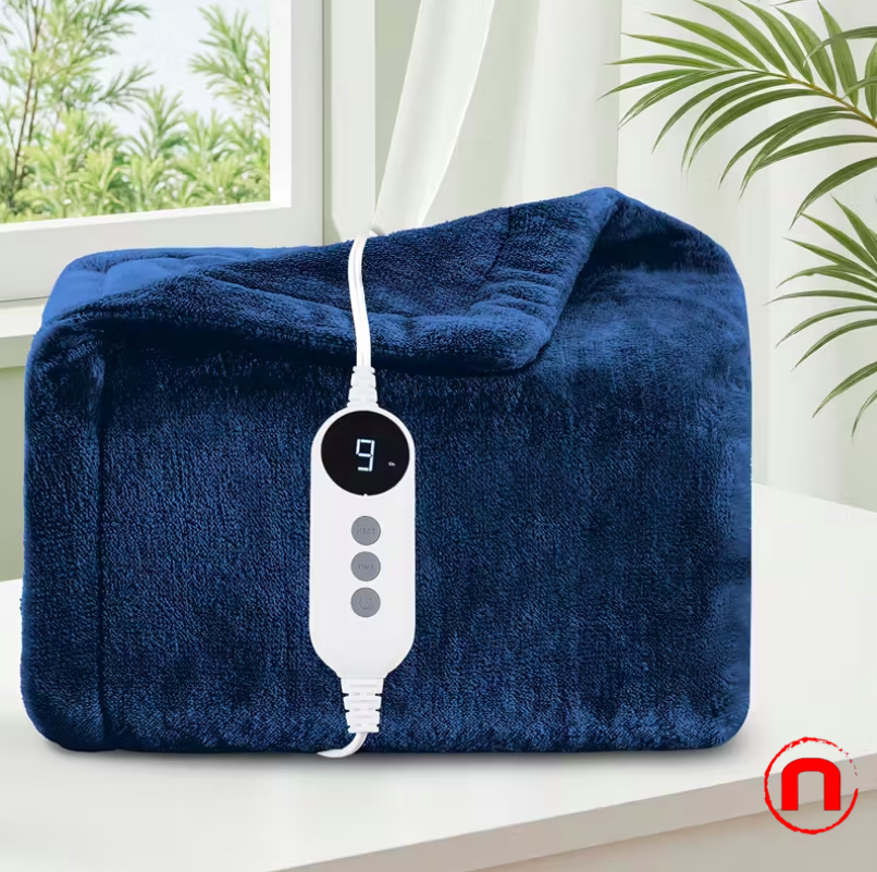 All Sizes Heated Electric Blanket Double-Sided Flannel Heating Blanket with 9 Heat Levels and 2/4/6/10 Hour Auto Shut-Off