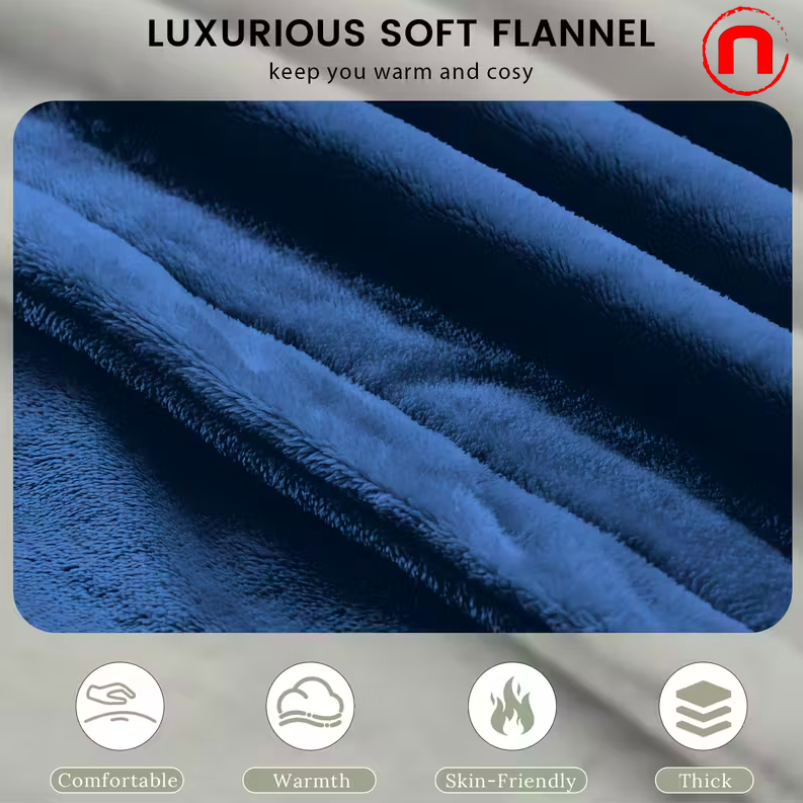 All Sizes Heated Electric Blanket Double-Sided Flannel Heating Blanket with 9 Heat Levels and 2/4/6/10 Hour Auto Shut-Off