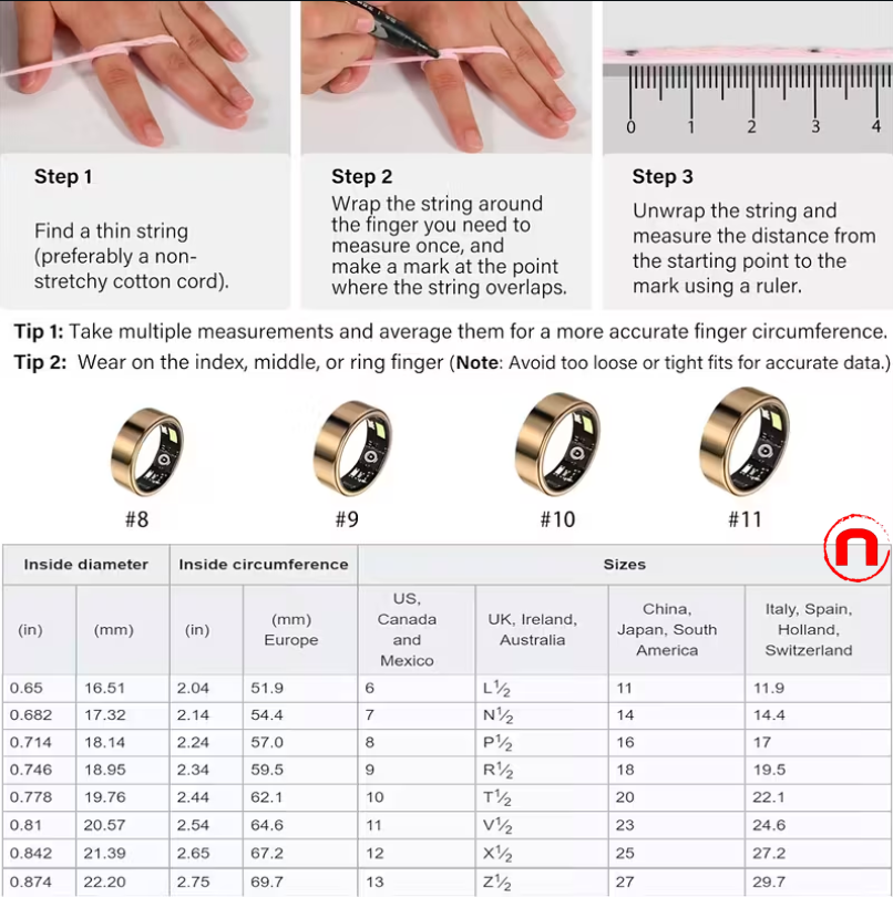 Smart Ring for Women and Men, Activity and Fitness Tracker