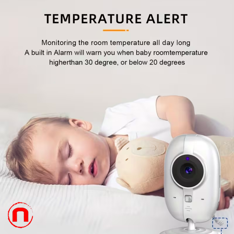 Baby Monitor Camera, Monitor with Camera and Night Vision, No Wifi, 5" Screen
