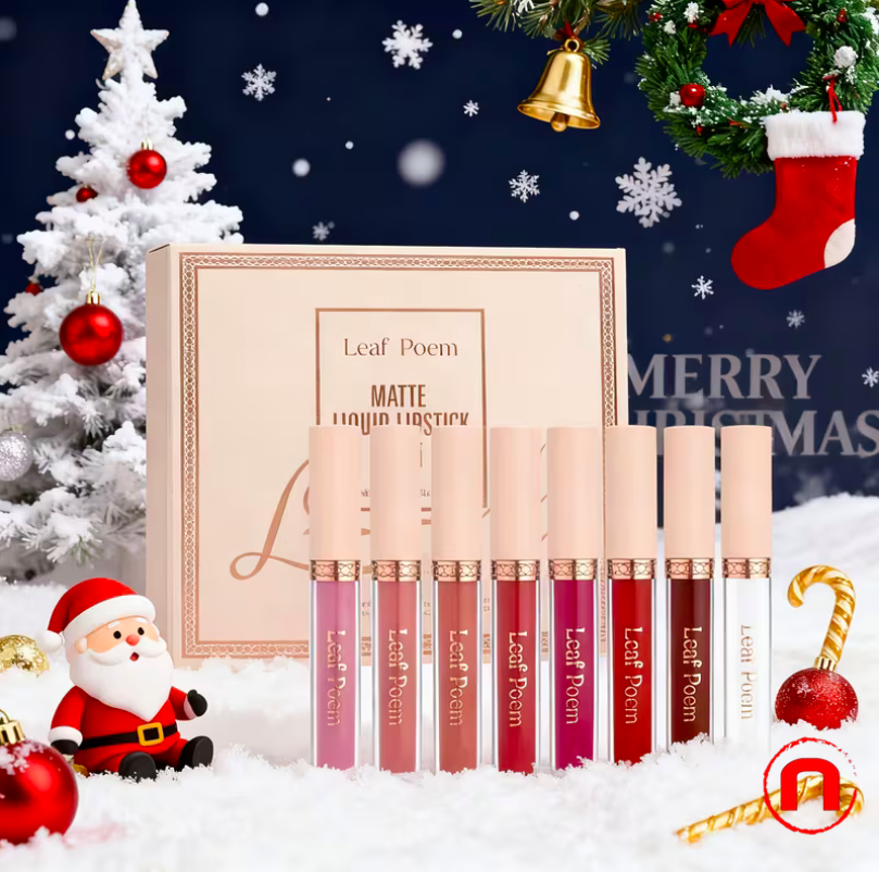 Juego de 8 barras de labios líquidas mate aterciopeladas, gloss labial