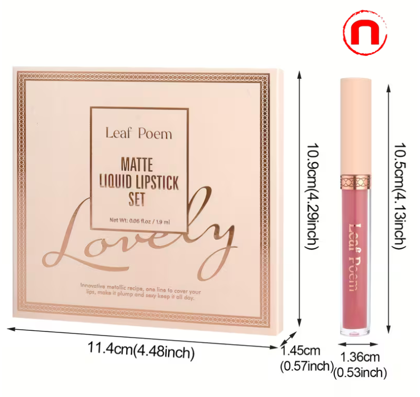 Juego de 8 barras de labios líquidas mate aterciopeladas, gloss labial