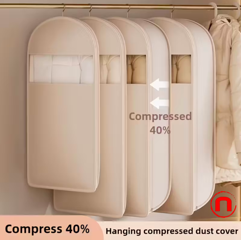 Beige Hanging Compression Bag in 3 Sizes (35.43/43.31/51.18 inches)