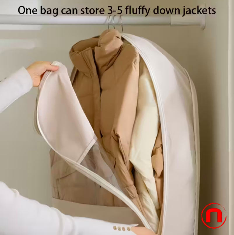 Beige Hanging Compression Bag in 3 Sizes (35.43/43.31/51.18 inches)