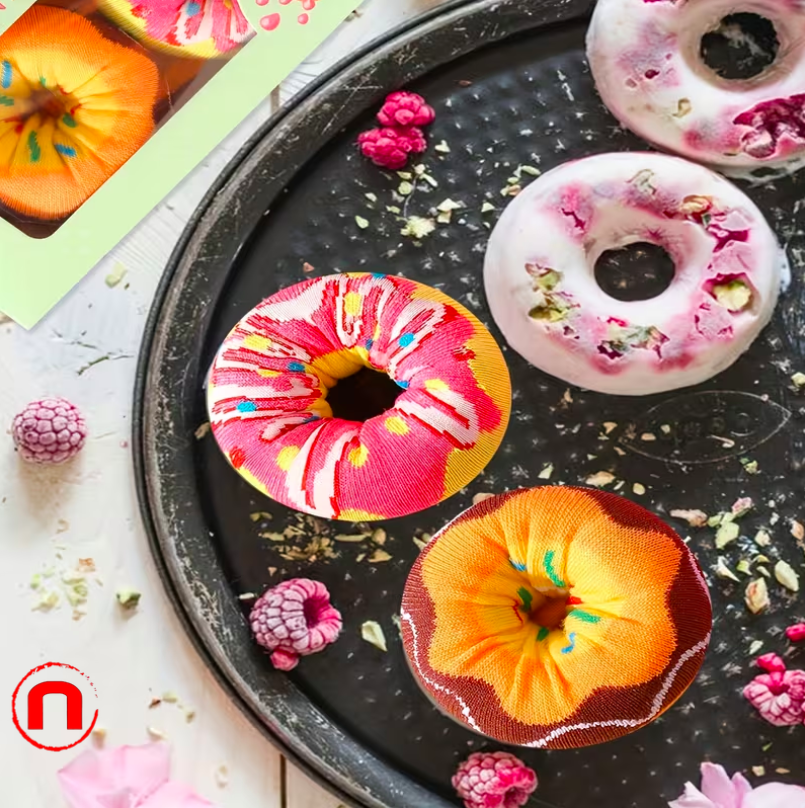 2 Pairs of Gift Socks with Donut Design