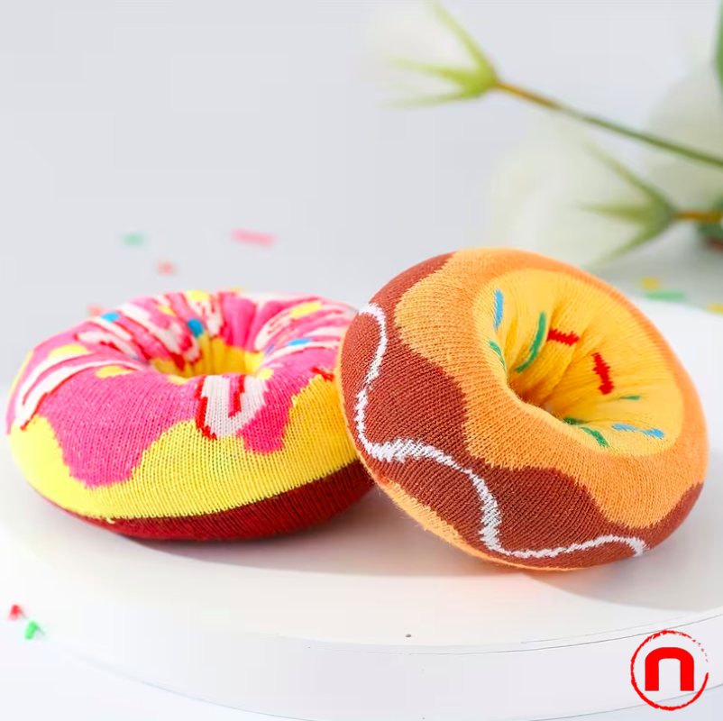 2 Pairs of Gift Socks with Donut Design