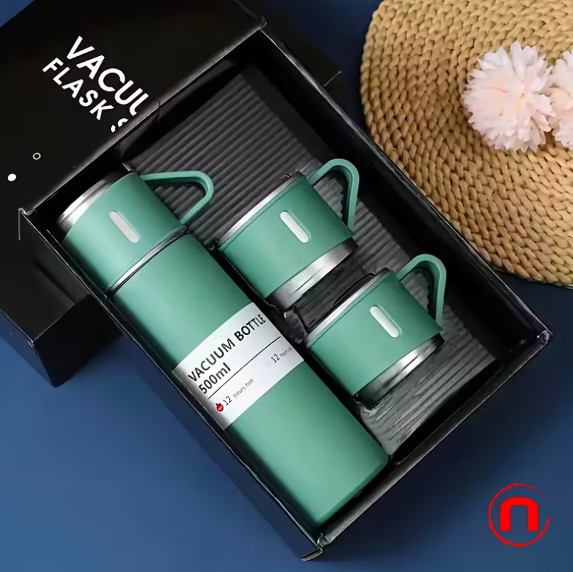 4-Piece Gift Set: Stainless Steel Insulated Water Bottle and Tumblers