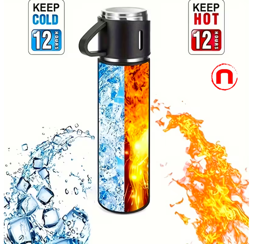 4-Piece Gift Set: Stainless Steel Insulated Water Bottle and Tumblers