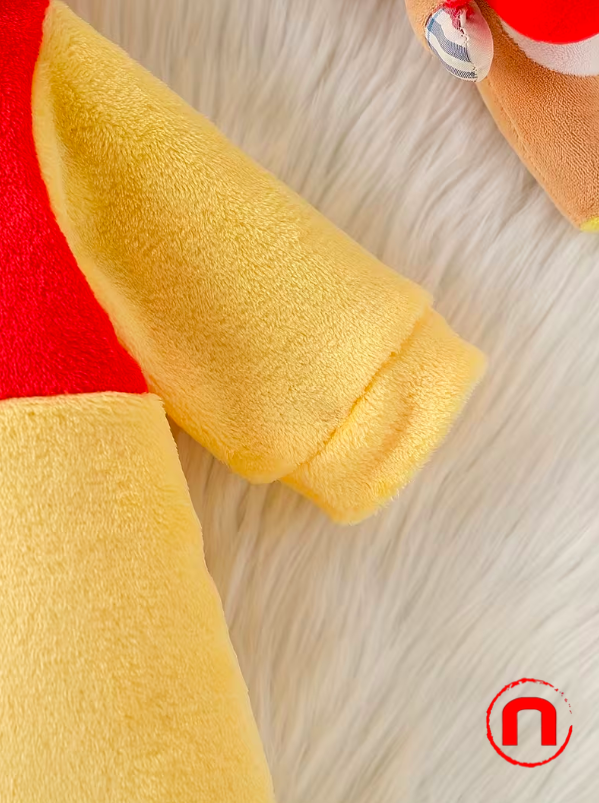 Warm Winter Jumpsuit with Plush Hood for Baby Boys and Girls