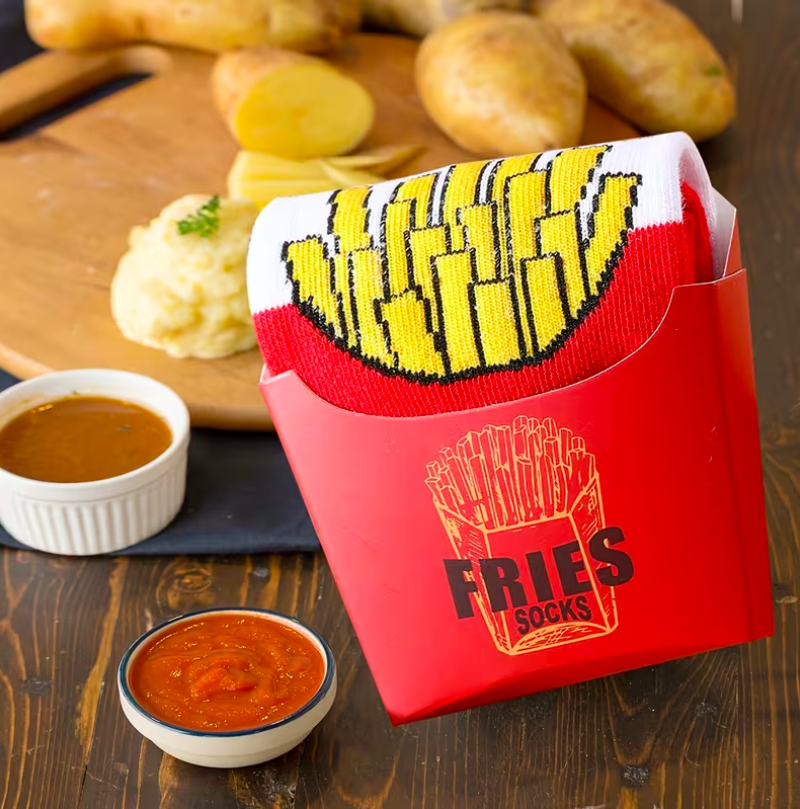 1 Pair of Funny French Fries Socks