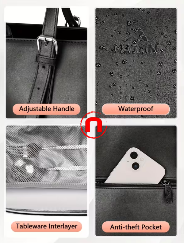 Women's laptop bag, tote bag for 15.6-inch computer