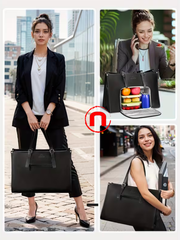 Women's laptop bag, tote bag for 15.6-inch computer