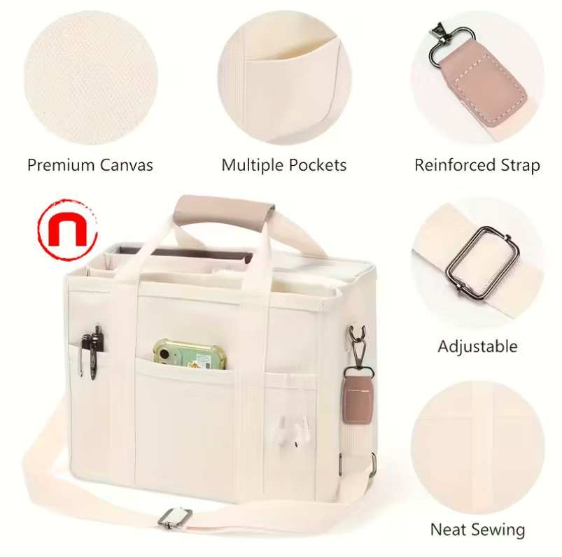 Shoulder bag with multiple pockets and large capacity