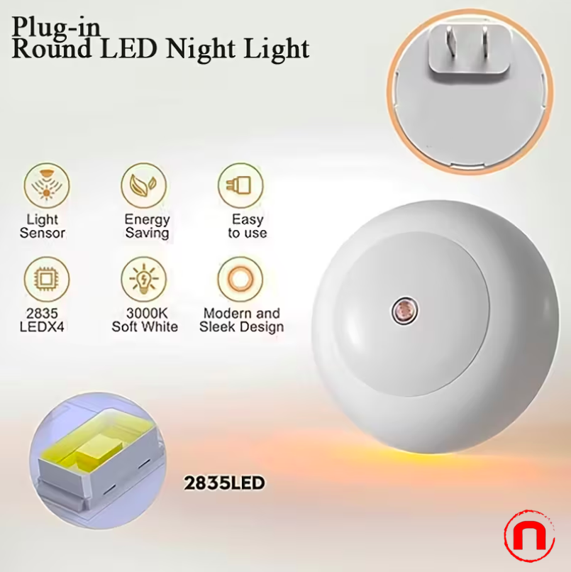 2 smart night lights with light sensor