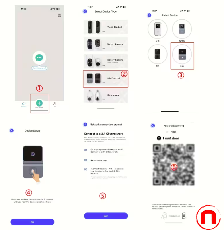 1pc (Built-in Battery) WIFI Smart Doorbell