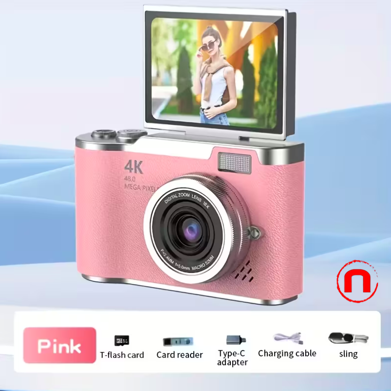 Pink 4K HD Digital Camera