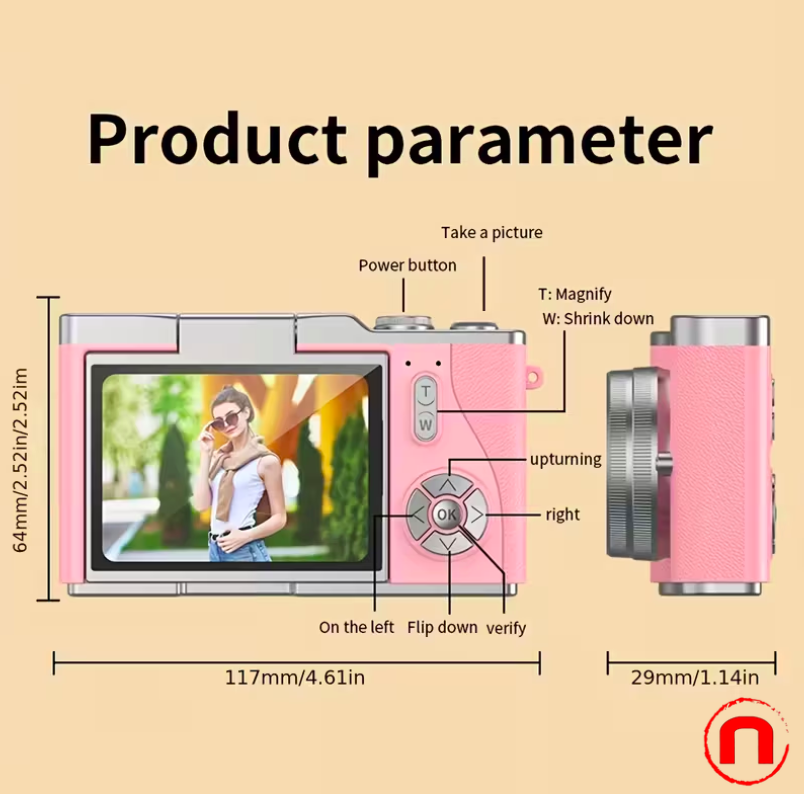 Pink 4K HD Digital Camera