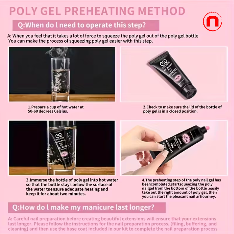 12-piece poly gel manicure kit