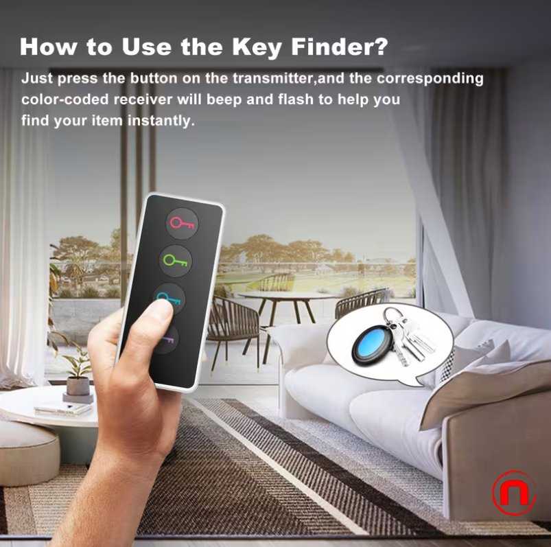 Wireless key finder with LED light