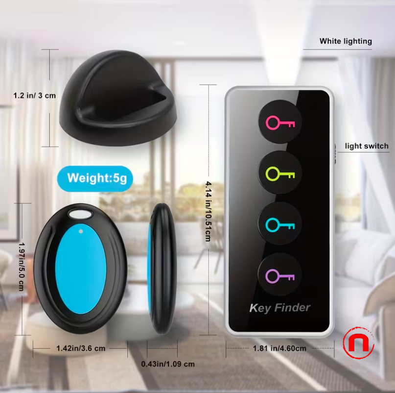 Wireless key finder with LED light