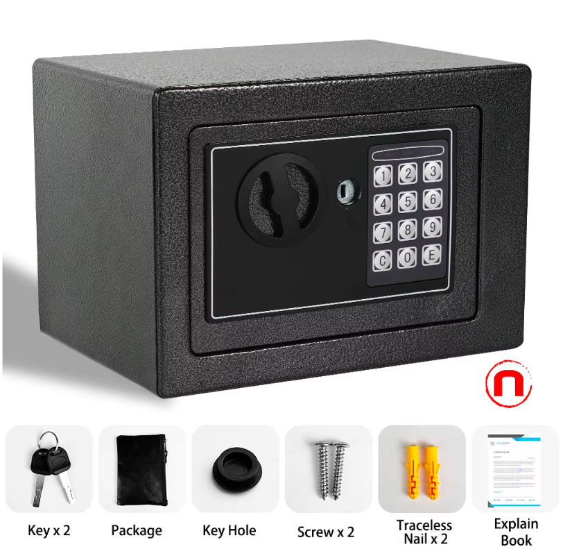 Fireproof Safe with Fireproof Money Bag and Sensor Light