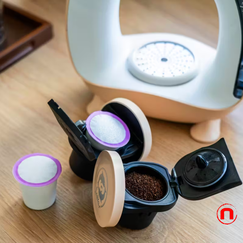 2-in-1 single-person coffee machine compatible with K-Cup and ground coffee