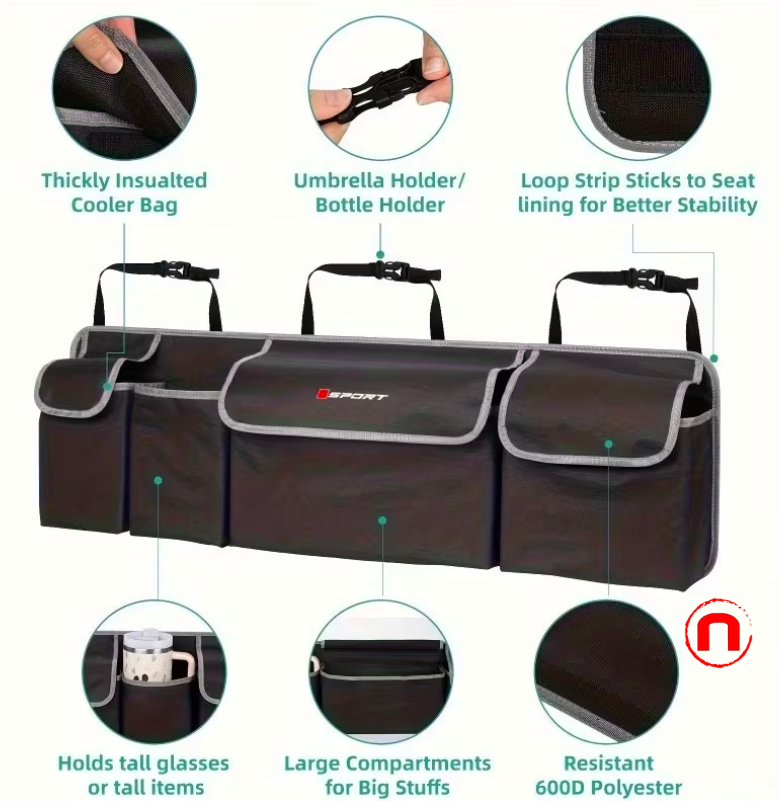 Oxford Foldable Rear Seat Storage Bag