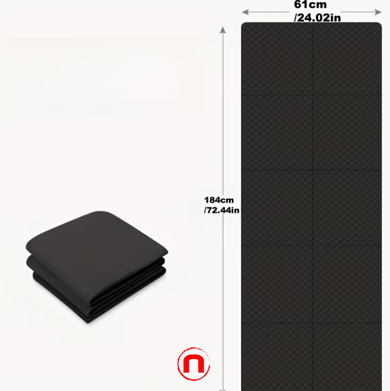 1pc Large Foldable Black Running Mat