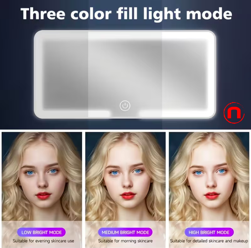 Rechargeable LED Visor Mirror