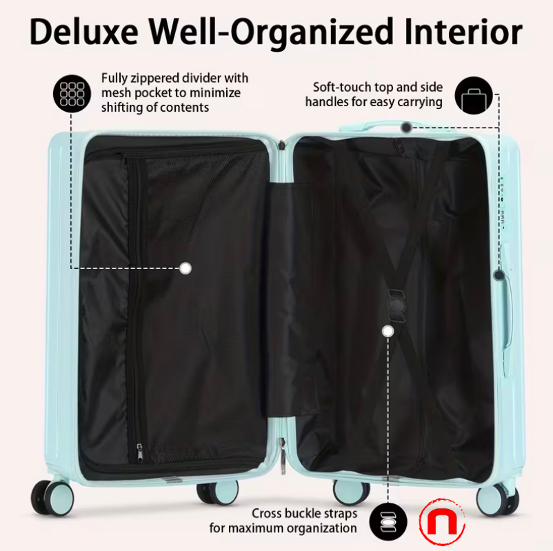 14+20 Inch Two-Piece Hardside Suitcase