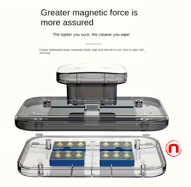 Double-sided magnetic window cleaner, 1 unit