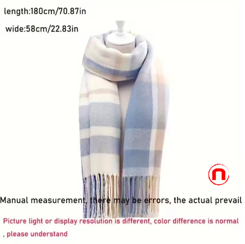 Elegant striped shawl scarf