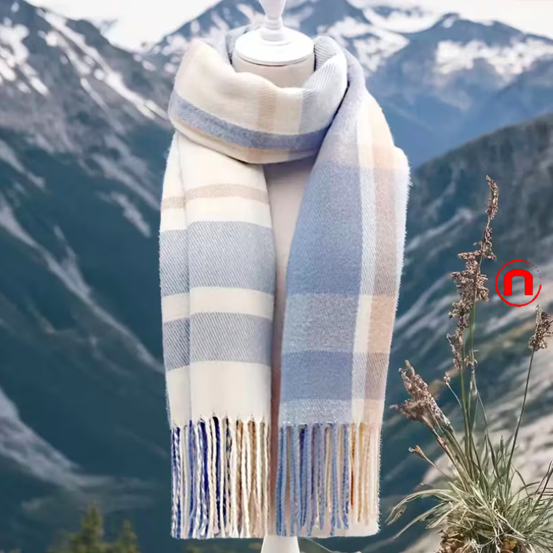 Elegant striped shawl scarf