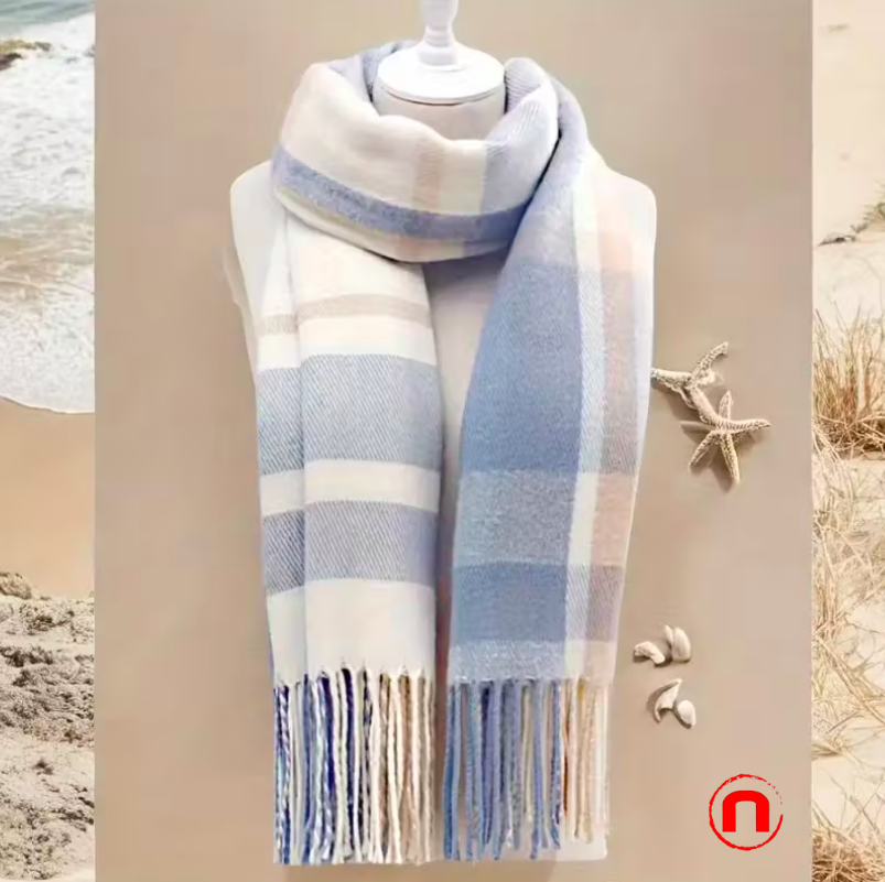 Elegant striped shawl scarf