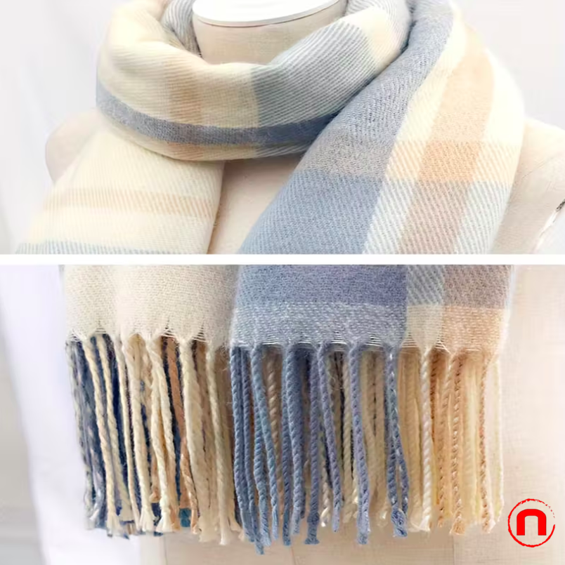 Elegant striped shawl scarf